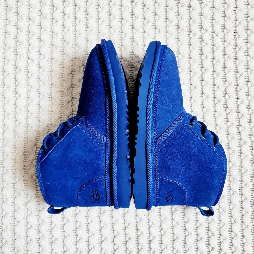 UGG Neumel II Chukka Boots Unisex Dive Blue Leather Suede Wool Lined Big Kid 3 - Picture 8 of 16